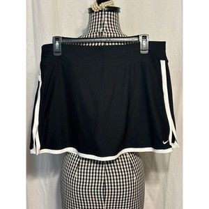 Nike Dri-Fit Womens Tennis Skirt/Skort Black With White Trim Size Large NWOT
